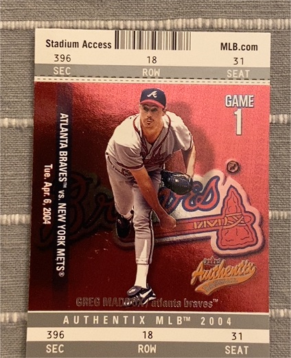 2004 Fleer Authentix #38 Greg Maddux Atlanta Braves — front