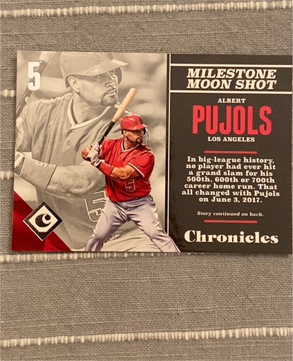 2017 Panini Chronicles #5 Albert Pujols Milestone Moon Shot — front