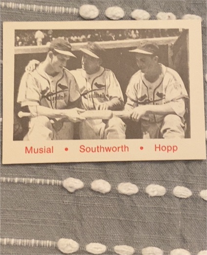 1975 TCMA St. Louis Cardinals Musial Southworth Hopp — front