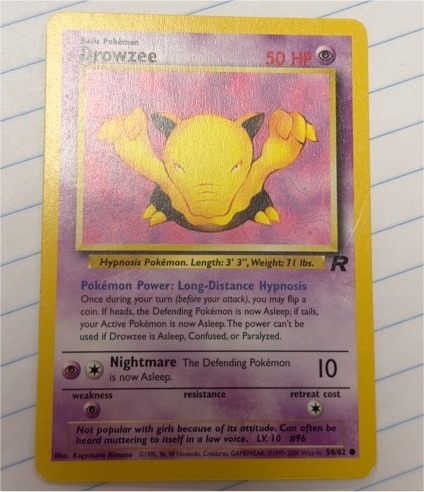 2000 Team Rocket #54 Drowzee — front
