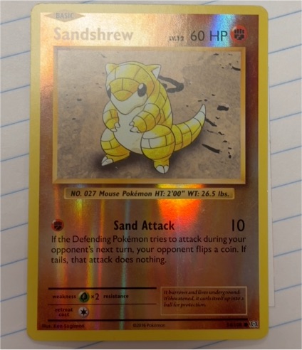 2016 Pokemon XY Evolutions #54 Sandshrew — front