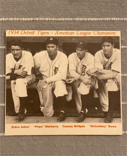 1934 Detroit Tigers American League Champions Team Photo — front