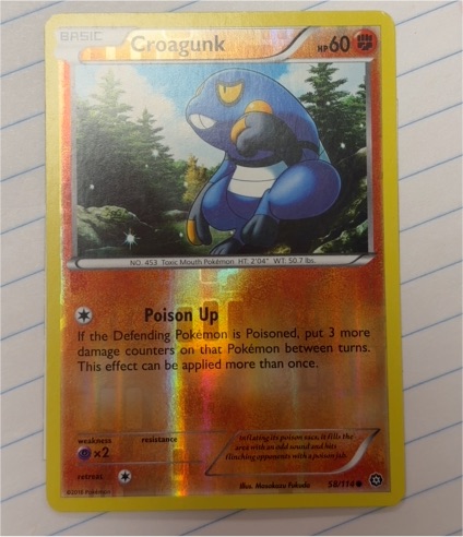 2016 Pokémon XY Steam Siege #58 Croagunk — front