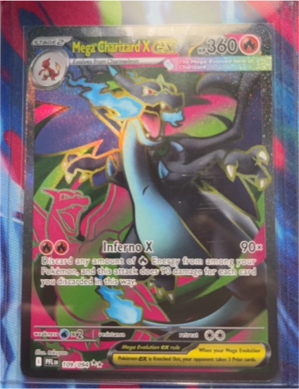 2025 Pokémon Mega Charizard X ex 109/094 Me02: Phantasmal Flames — front