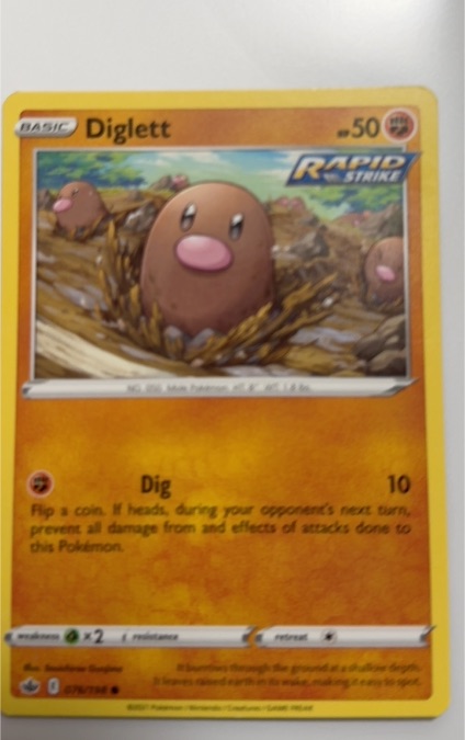 2021 Pokémon Sword & Shield Chilling Reign #076 Diglett — front