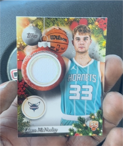 2025-26 Topps Holiday #PR-LM Liam McNeeley Player Relics — front