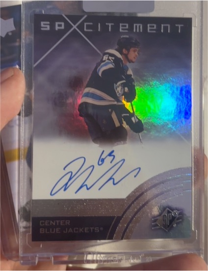 2022 SPx SPxcitement Blue Jackets Center Autograph — front