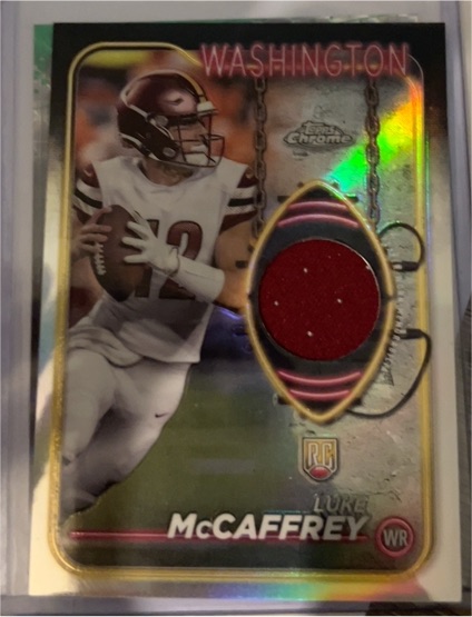 2024 Topps Chrome Rookie Relics #CRR-LM Luke McCaffrey — front