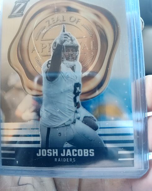 2023 Panini Zenith Zeal of Approval #14 Josh Jacobs — front