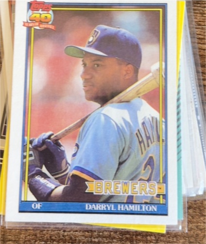 1991 Topps #1 Darryl Hamilton — front