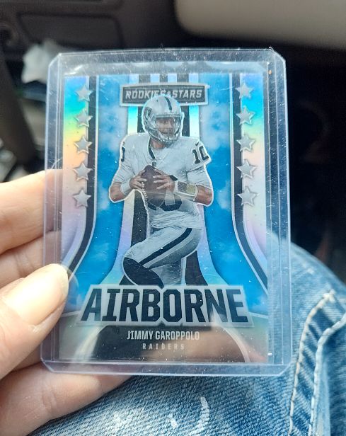 2023 Panini Rookies & Stars #AI-17 Jimmy Garoppolo Airborne Silver Prizm — front