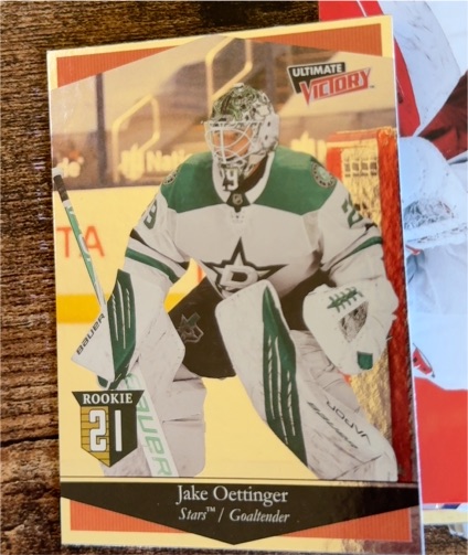 2020-21 Upper Deck Ultimate Victory #UV-40 Jake Oettinger — front