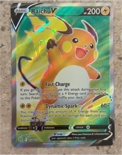 2022 Pokémon TCG Brilliant Stars #158 Raichu V — front