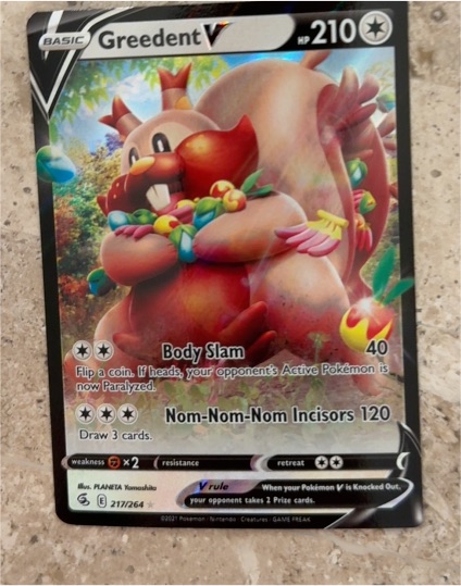 2022 Pokemon SWSH08: Fusion Strike #217 Greedent V — front