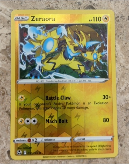 2022 Pokémon SWSH12: Silver Tempest #056 Zeraora — front