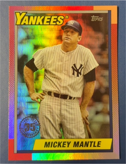 2025 Topps Update #U90-43 Mickey Mantle 1990 Topps Baseball 35th Anniversary — front