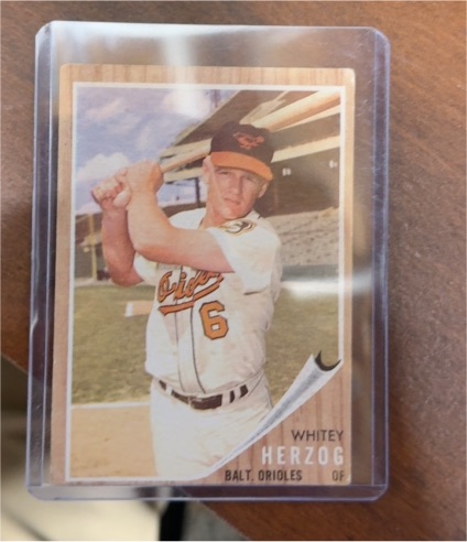 1962 Topps #6 Whitey Herzog — front