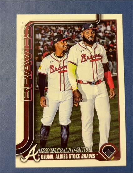 2025 Topps Update #US229 Power In Pairs Marcell Ozuna / Ozzie Albies — front