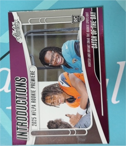 2025 Panini Absolute Introductions #I-THR Travis Hunter & Pat Bryant — front