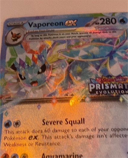 Pokemon Prismatic Evolutions #023 Vaporeon ex — front