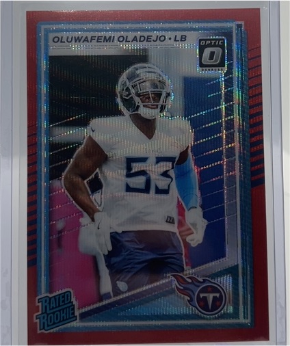 2025 Panini Donruss Optic #384 Oluwafemi Oladejo Rated Rookie Red Wave — front