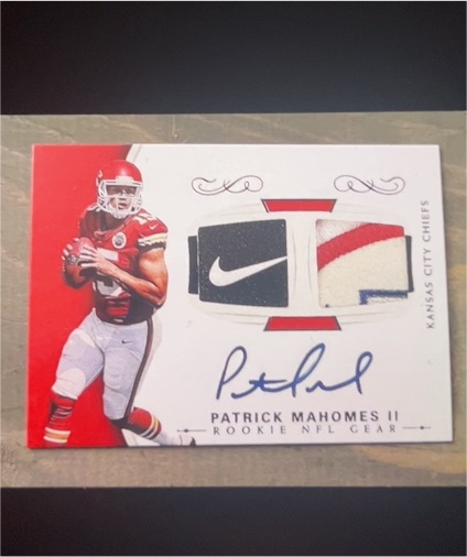 2020 Panini National Treasures #1 Patrick Mahomes II Rookie NFL Gear — front