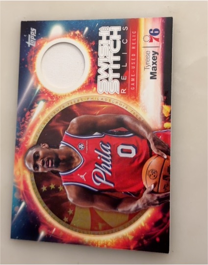 2025 Topps Swish & Stitch Relics #SST-TM Tyrese Maxey — front