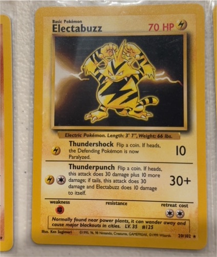 1999 Pokémon #20 Electabuzz — front