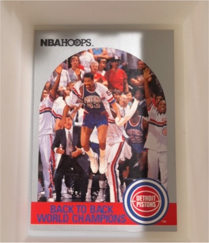 1990-91 NBA Hoops #342 Detroit Pistons Back to Back World Champions — front