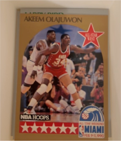 1990-91 NBA Hoops #23 Akeem Olajuwon All-Star West — front
