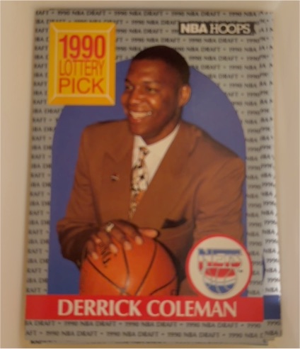 1990-91 NBA Hoops #390 Derrick Coleman Rookie — front