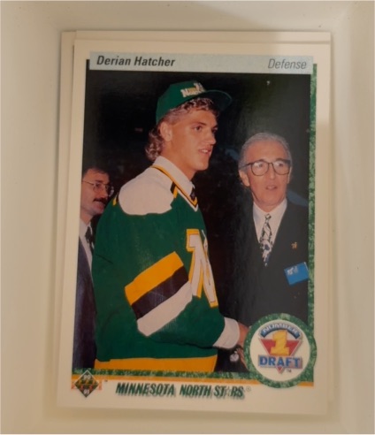 1990-91 Upper Deck #359 Derian Hatcher Rookie Minnesota North Stars — front