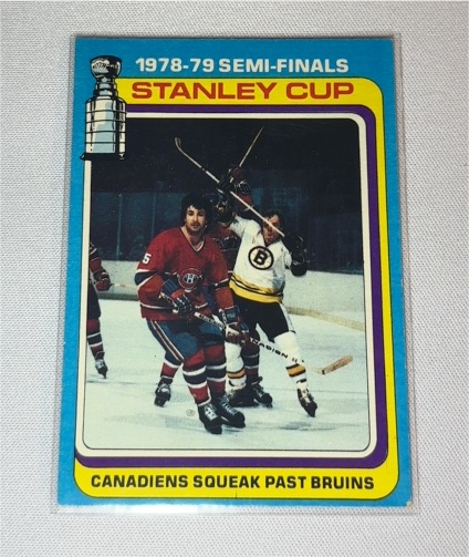 1979-80 Topps #81 Canadiens Squeak Past Bruins Stanley Cup Semi-Finals — front