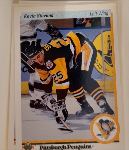 1990-91 Upper Deck #14 Kevin Stevens Rookie Card Pittsburgh Penguins — front
