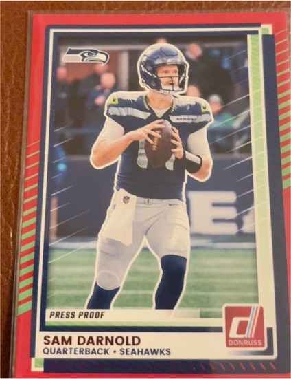 2025 Panini Donruss #278 Sam Darnold Press Proof Red — front