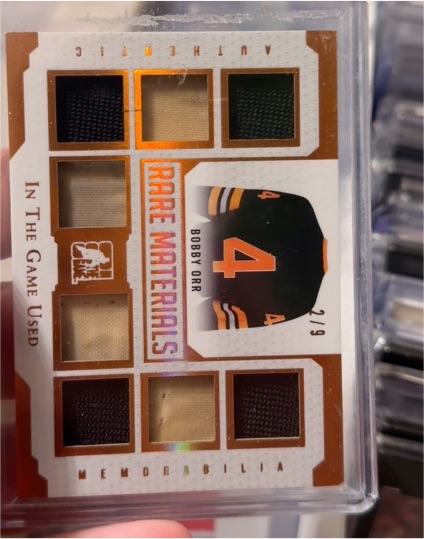 2017 In The Game Used Rare Materials #RM04 Bobby Orr — front