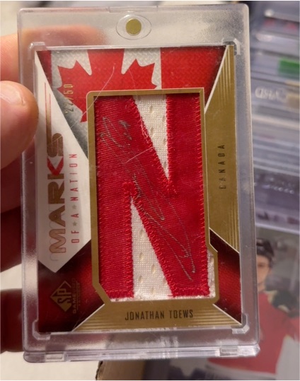 2009-10 SP Authentic Marks of a Nation #N Jonathan Toews — front