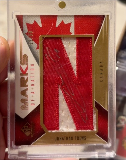 2009 SP Authentic Marks of a Nation #M-JT Jonathan Toews — front