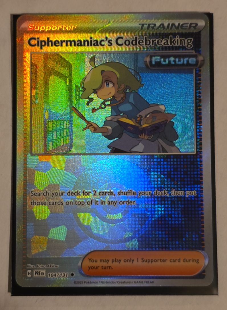 2025 Pokémon Prismatic Evolutions #104 Ciphermaniac's Codebreaking — front