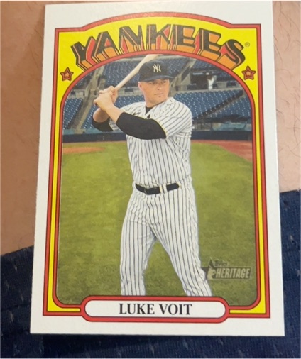 2021 Topps Heritage #274 Luke Voit New York Yankees — front
