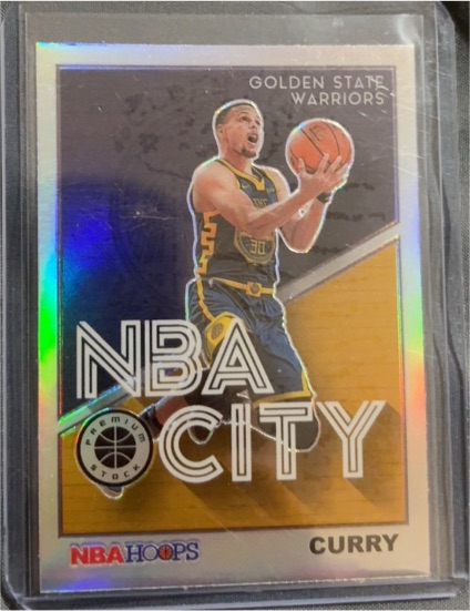 2019-20 Panini NBA Hoops Premium Stock #2 Stephen Curry NBA City — front