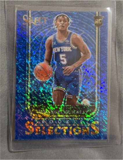2020-21 Panini Select #22 Immanuel Quickley Rookie Selections Blue Shimmer — front