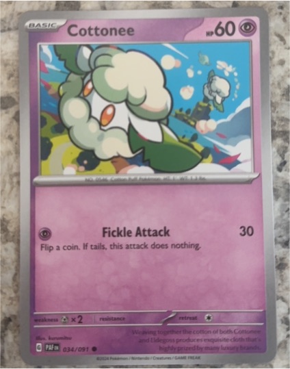 2024 Pokémon Paldean Fates #034 Cottonee — front