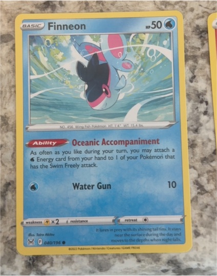 2022 Pokémon Lost Origin #040 Finneon — front