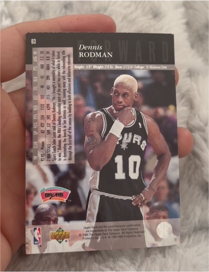 1993-94 Upper Deck #63 Dennis Rodman — front