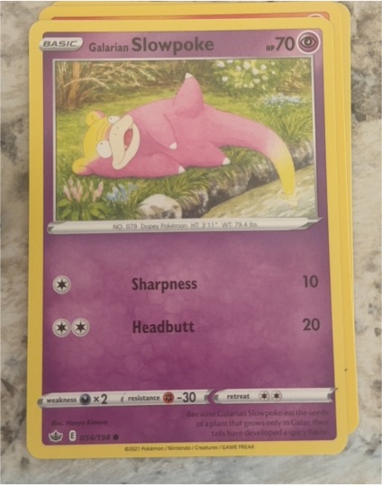 2021 Pokemon Sword & Shield Chilling Reign #054 Galarian Slowpoke — front