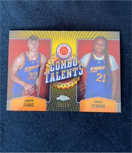2024 Topps Chrome McDonald's All American Combo Talents #COT-COF Cooper Flagg / Sarah Strong — front