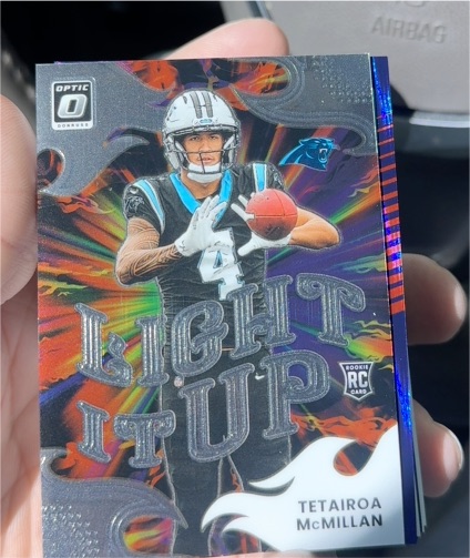 2025 Panini Donruss Optic #335 Tetairoa McMillan Light It Up Rookie Card — front