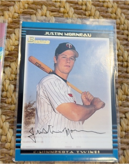2002 Bowman #299 Justin Morneau — front