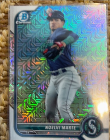 2022 Bowman Chrome #BCP-63 Noelvi Marte — front